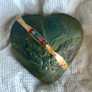 J. Davis Raku DRAGONFLY Heart innerSpirit Rattle Pottery Ceramic
